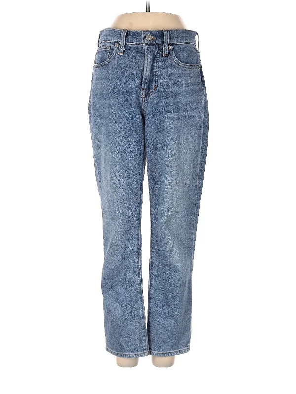 Father's Day Jeans for Present -High-Rise Straight-leg Jeans in Medium Wash