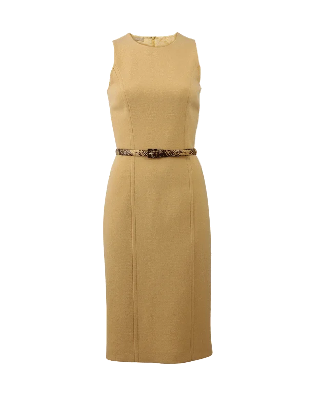 Cotton Dresses for Comfort -Belted Sheath Dress