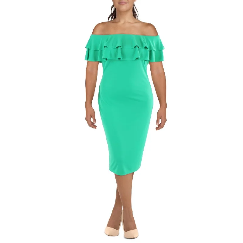 Green Party Dress for Fresh Appeal -Lauren Ralph Lauren Womens Drapey Midi Cocktail And Party Dress