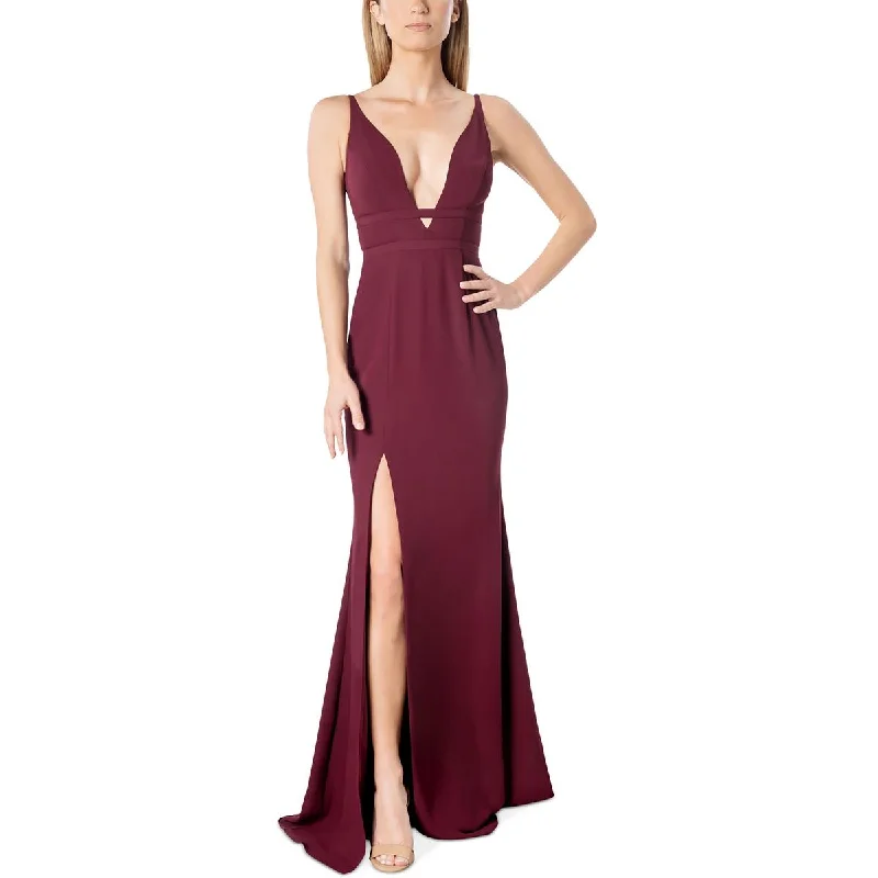 Maxi Dresses for Elegant Style -Dress The Population Womens Plunging Long Evening Dress