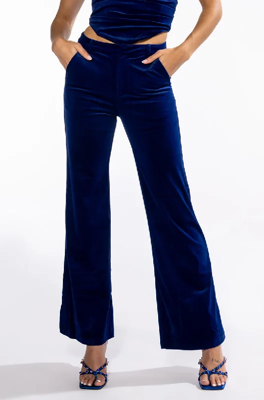 Loose Fit Denim Dress for Relaxed -NIGHT MOVES VELVET WIDE LEG TROUSER