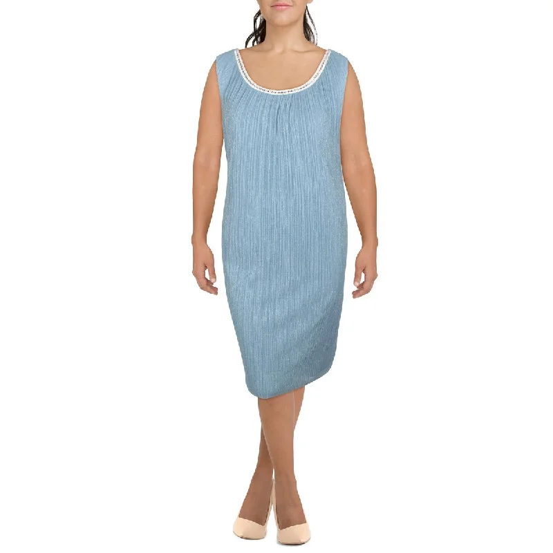 Party Dress for Modern Party -R&M Richards Womens Plus Crinkled Glitter Cocktail and Party Dress