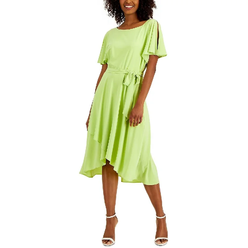 Geometric Bodice Party Dress for Modern -Anne Klein Womens Flutter Sleeve A-Line Cocktail and Party Dress