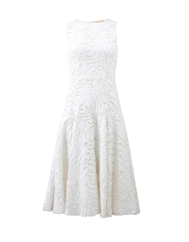 White Dresses for Pure Look -Floral Detail Dance Dress