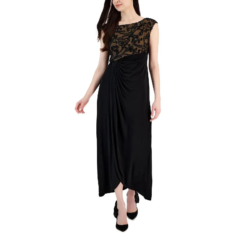 Strapless Dresses for Glamorous -Connected Apparel Womens Soutache Long Evening Dress