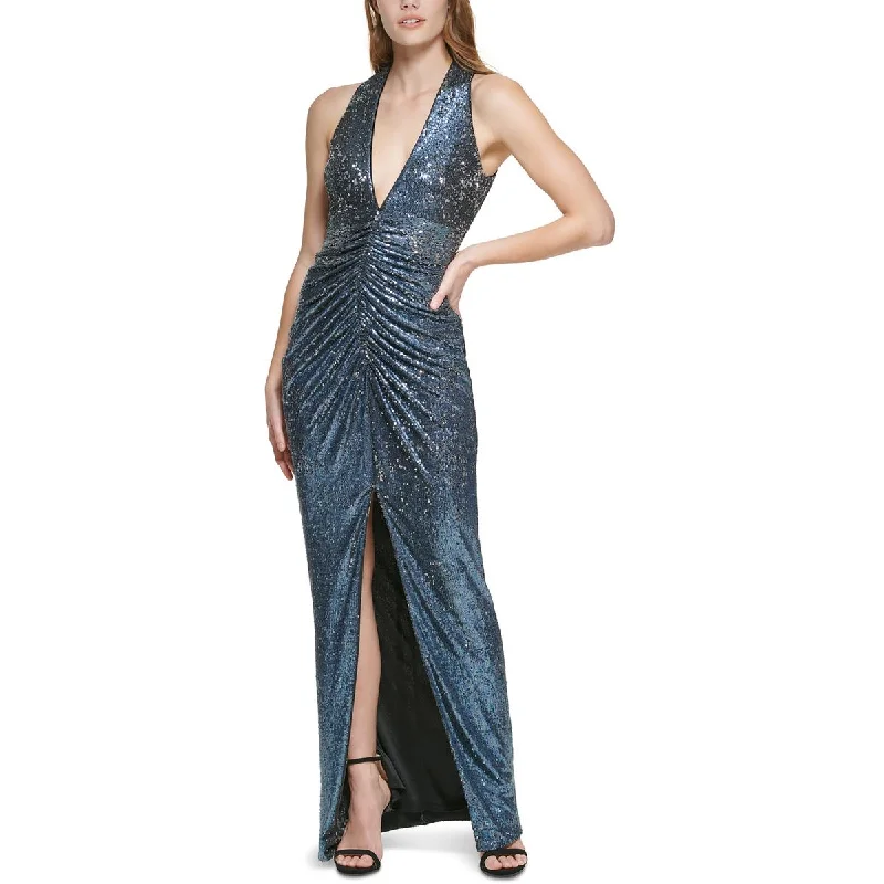 Polyester Dresses for Durable -Vince Camuto Womens Halter Ruched Evening Dress