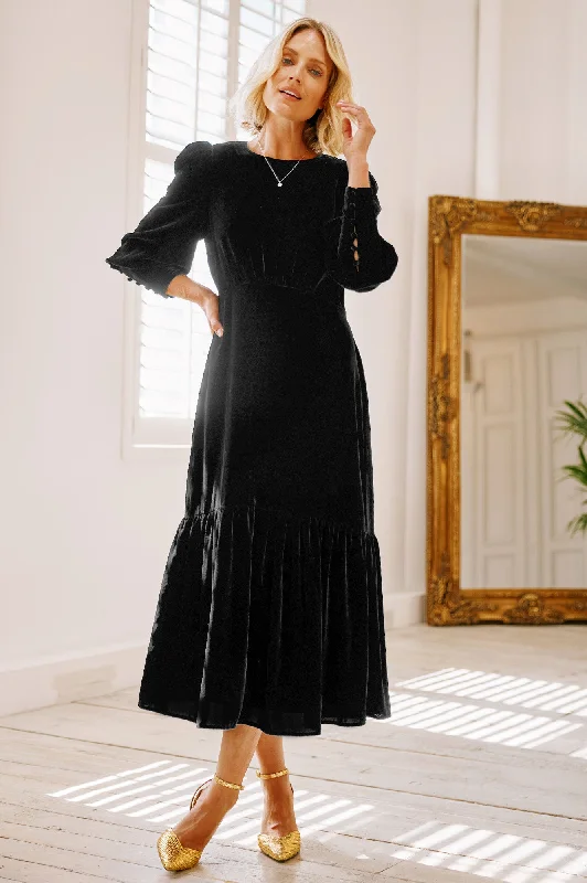 Christmas Dresses for Holiday -Esmee Velvet Dress | Black