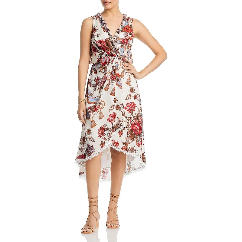 Linen Dresses for Breathable -Kobi Halperin Womens Chiffon Floral Midi Dress