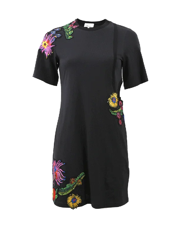 A-line Dresses for Flattering -Floral Embroidered Dress