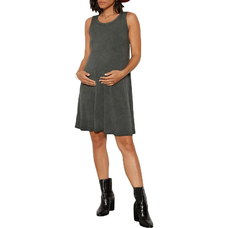 Indian Dresses with Intricacy -Tart Collections Bran Women's Faded Scoopneck Sleeveless Mini Maternity Dress