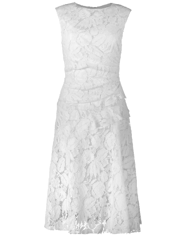 Work Dresses for Professional -Gathered Waist Lace Dress