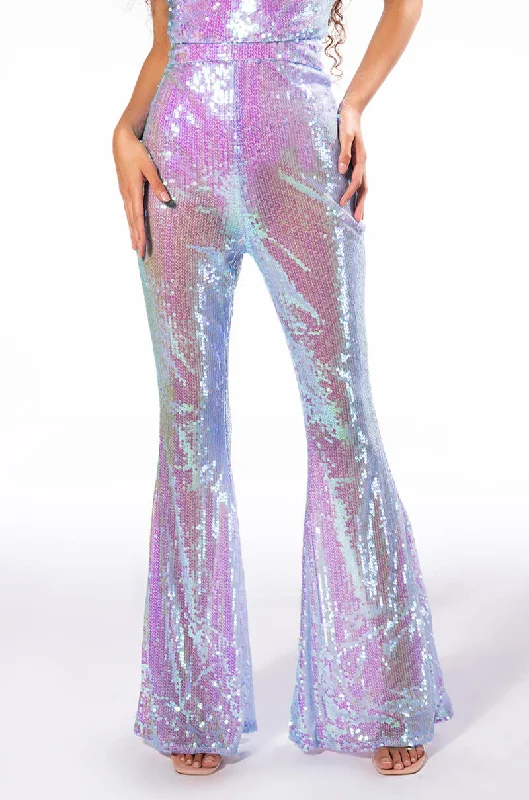 Halter Denim Dress for Chic Style -STARSTRUCK SEQUIN PANTS