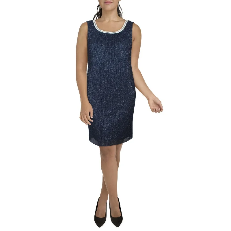 A Line Party Dress for Flattering Fit -R&M Richards Womens Crinkle Glitter Cocktail And Party Dress