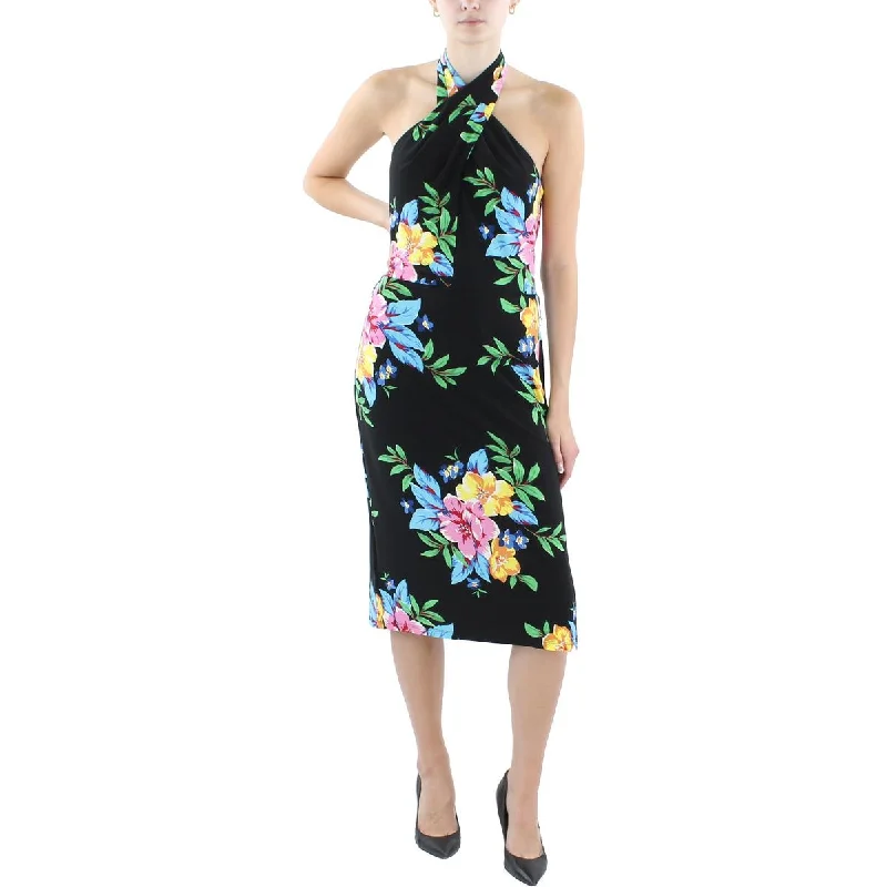 Party Dress for Themed Party -Lauren Ralph Lauren Womens Floral Halter Cocktail And Party Dress