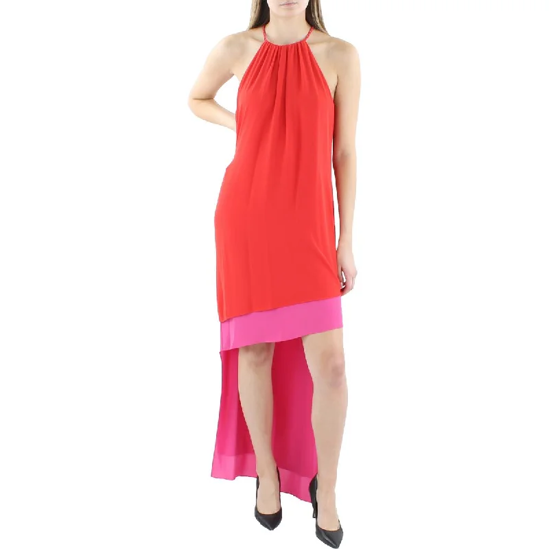 Party Dress for Outdoor Party -BCBGMAXAZRIA Womens Halter Hi-Low Cocktail And Party Dress