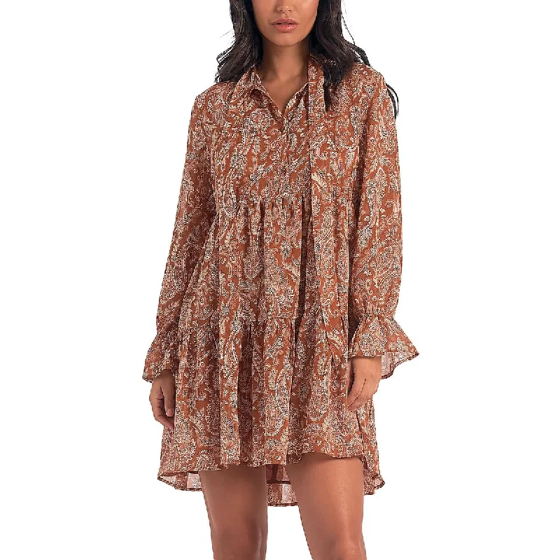 Cocktail Dresses for Party Time -Elan Womens Paisley Short Mini Dress