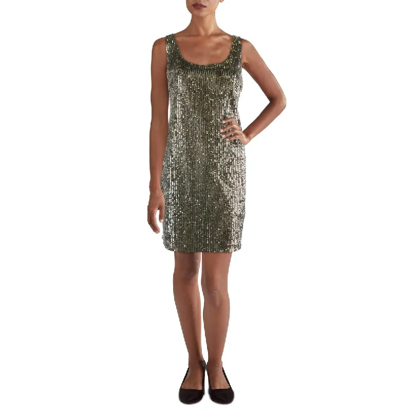 Party Dress for Office Party -Lauren Ralph Lauren Womens Sequined Mini Cocktail And Party Dress