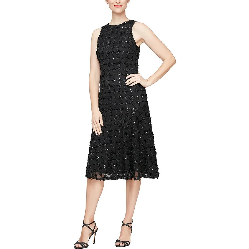 Party Dress for Modern Party -Alex Evenings Womens Sequined Knee-Length Cocktail And Party Dress