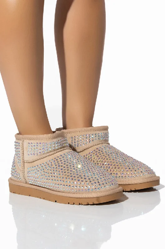 Denim Dress for Yoga -AKIRA FAIRYSTALE BLING BOOTIE IN NUDE