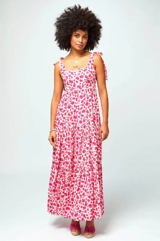 Modern Dresses for Trendy -Tabitha Ecovero Viscose Maxi Dress | Cheetah Pink