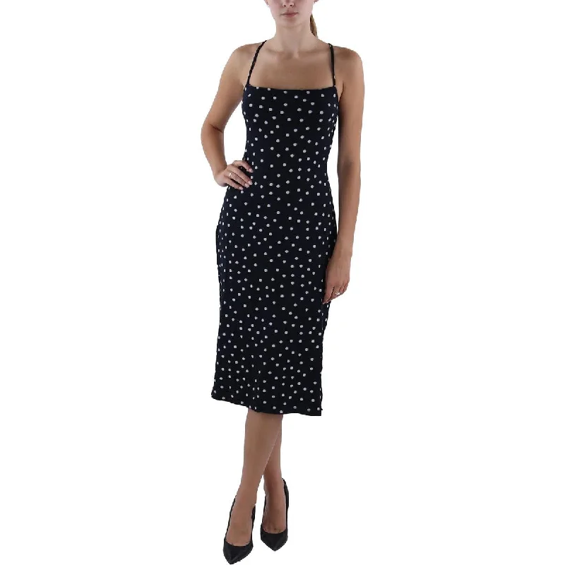 Patchwork Dresses for Bohemian -Tart Womens Below Knee Polka Dot Midi Dress