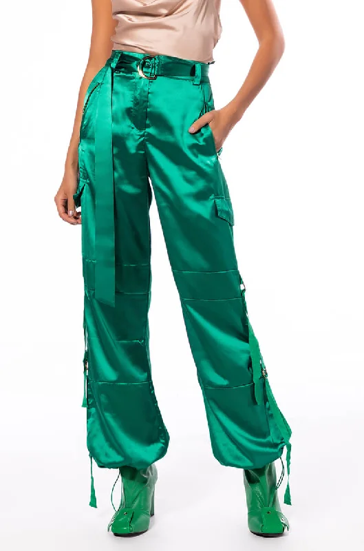 Denim Dress with Tie Dye for Colorful -JADE WIDE LEG SATIN TROUSER