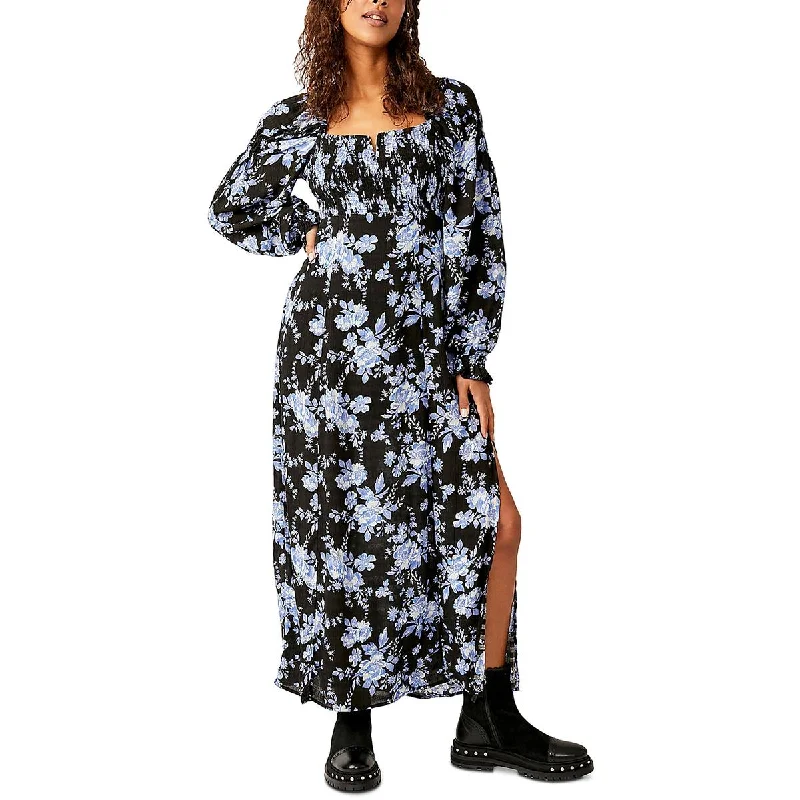 Sheath Dresses for Sophisticated -Free People Womens Jaymes Floral Smocked Midi Dress