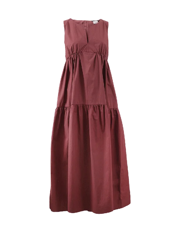 Wrap Dresses for Adjustable -Cotton Tiered Maxi Dress