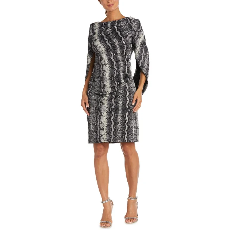 Party Dress with Belt for Stylish Look -R&M Richards Womens Metallic Knee-Length Cocktail And Party Dress