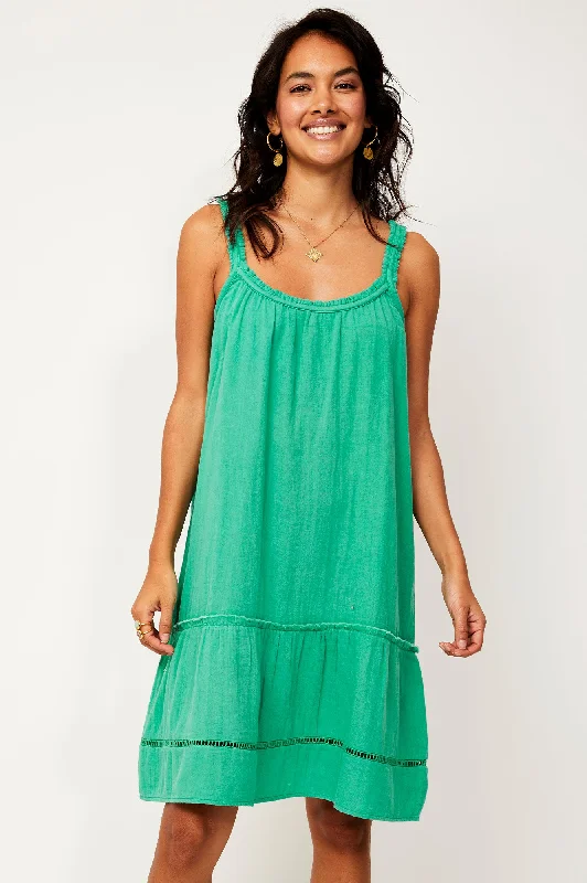 Cocktail Dresses for Party Time -Frankie Knee Length Dress | Gumdrop Green