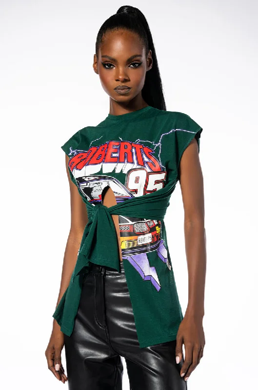 Denim Dress for Picnics -SPEED RACER TIE T SHIRT