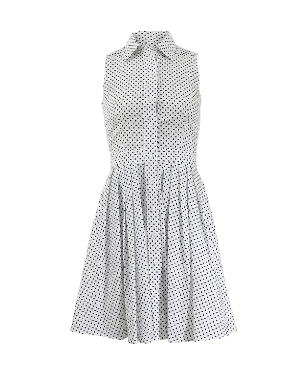 Midi Dresses for Versatile Wear -Polka Dot Shirt Dress