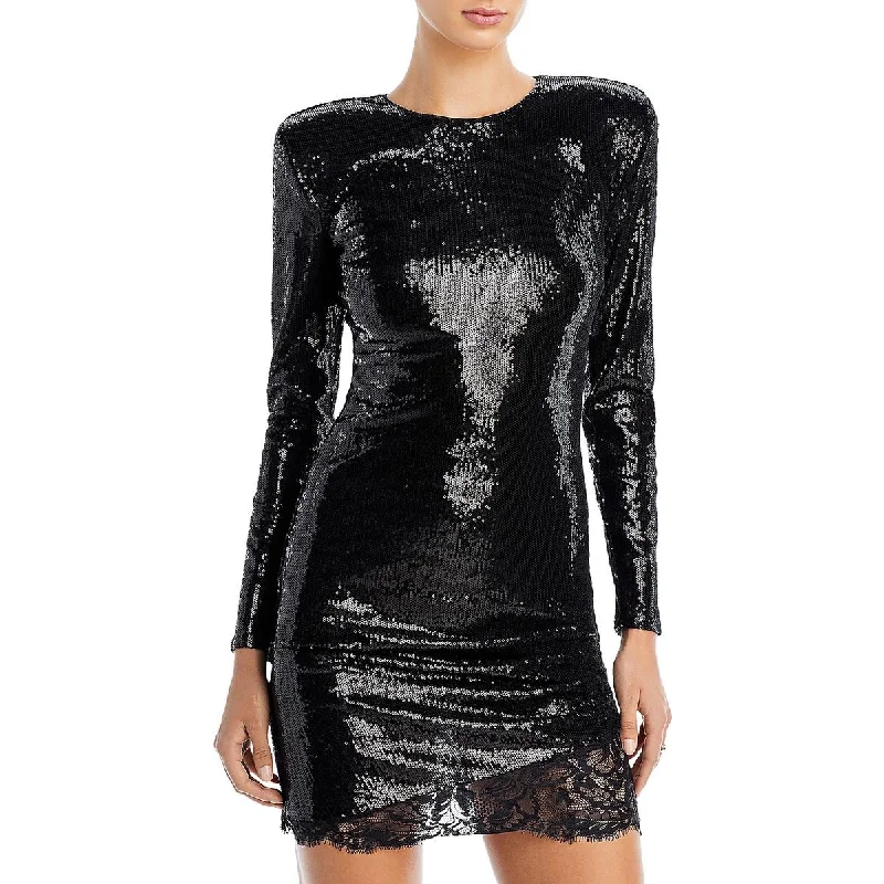 Mini Dresses for Youthful Look -L’Agence Womens Sequined Short Mini Dress