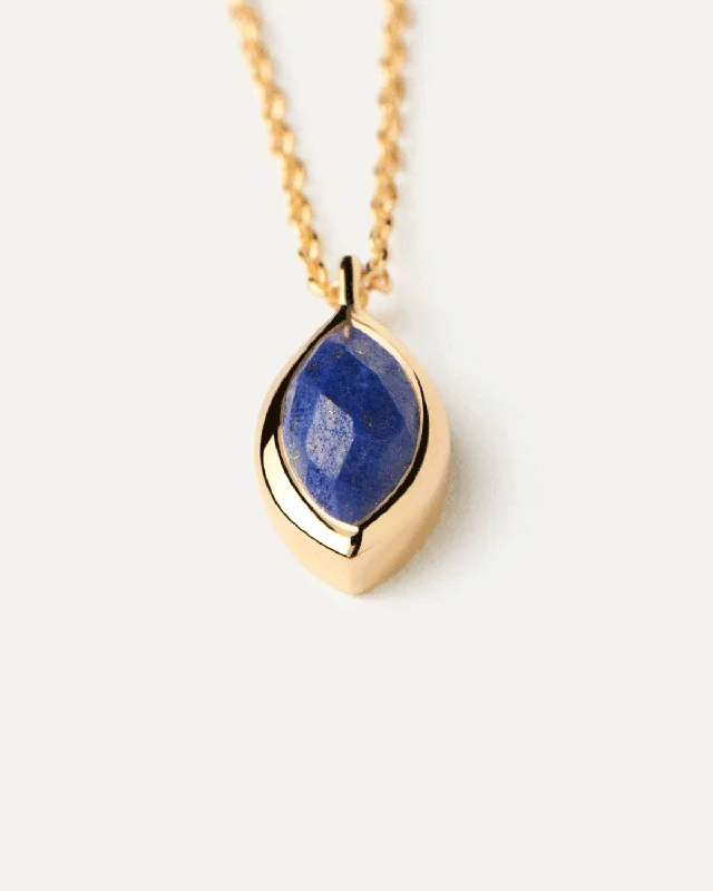 Necklaces and pendants with lotus flower designs for a spiritual, peaceful vibe-GRID 2 Nomad Lapis Lazuli Necklace