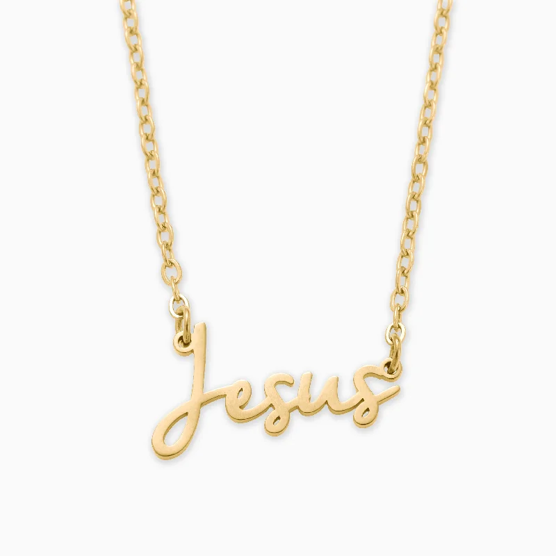 Beautiful necklaces and pendants with layered chains for a fashionable, chic look-Jesus Intention Necklace