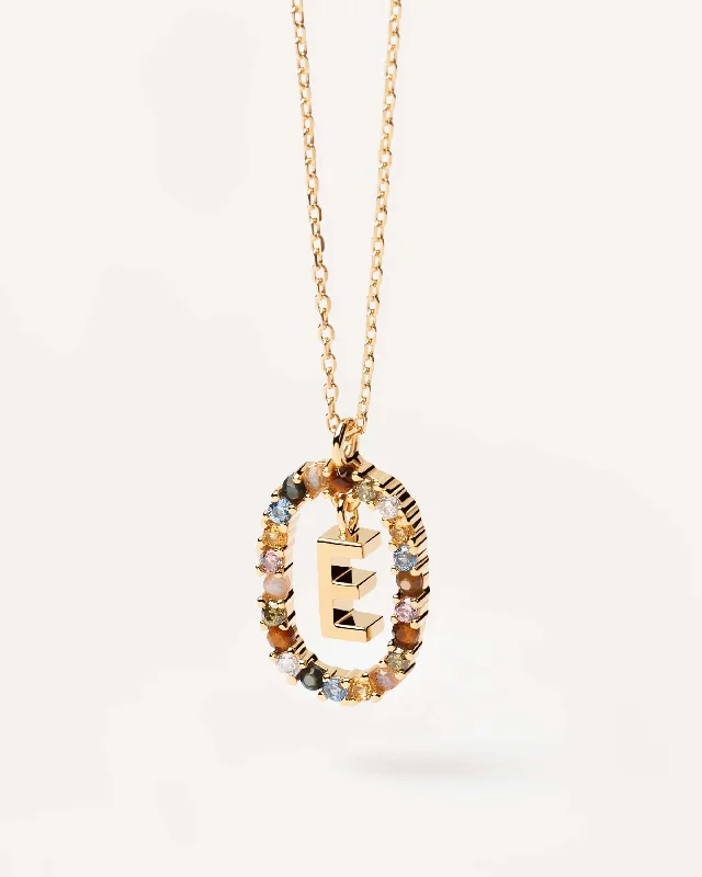 Best necklaces and pendants with intricate beadwork for a bohemian-inspired look-Letter E Necklace