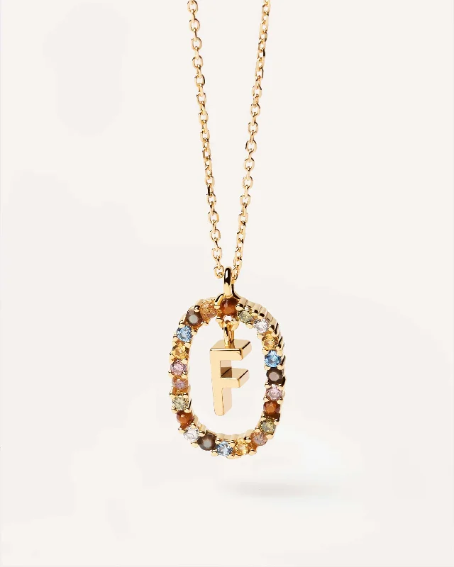 Best necklaces and pendants with seashell designs for a tropical, beachy vibe-Letter F Necklace