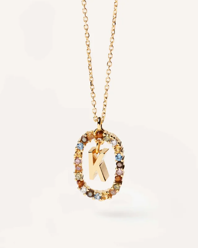 Necklaces and pendants with sun and moon motifs for a celestial-inspired design-Letter K Necklace