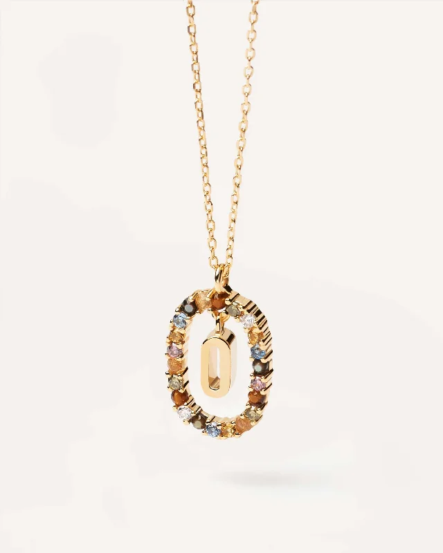 Unique necklaces and pendants with gemstones for a colorful and vibrant statement-Letter O Necklace