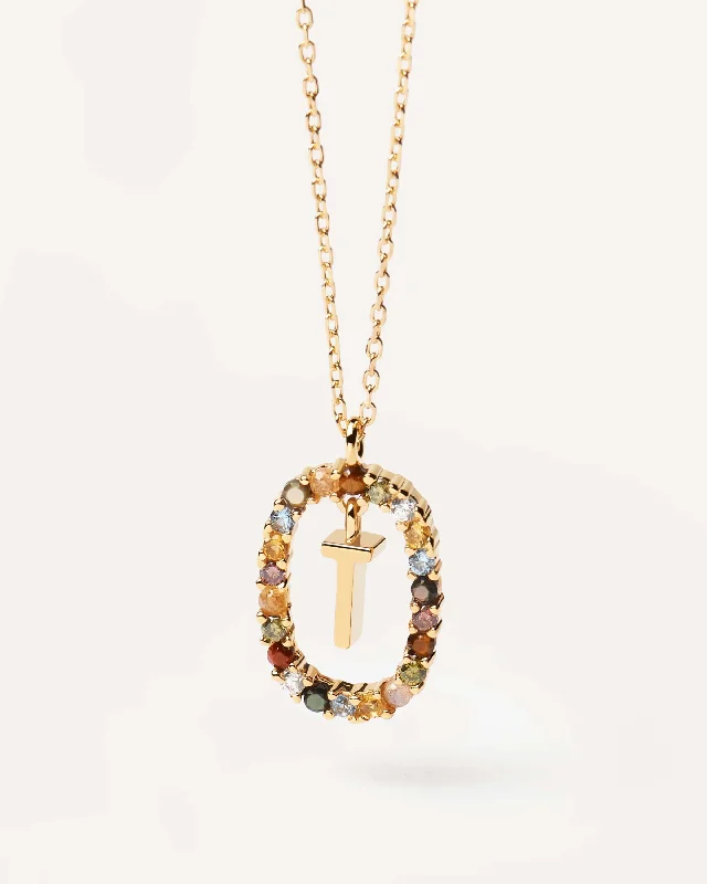 Elegant necklaces and pendants with diamond accents for added sparkle-Letter T Necklace