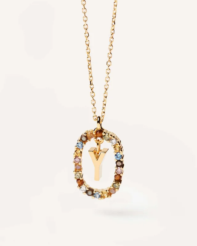 Elegant necklaces and pendants with gold chains for a chic, timeless appearance-Letter Y Necklace