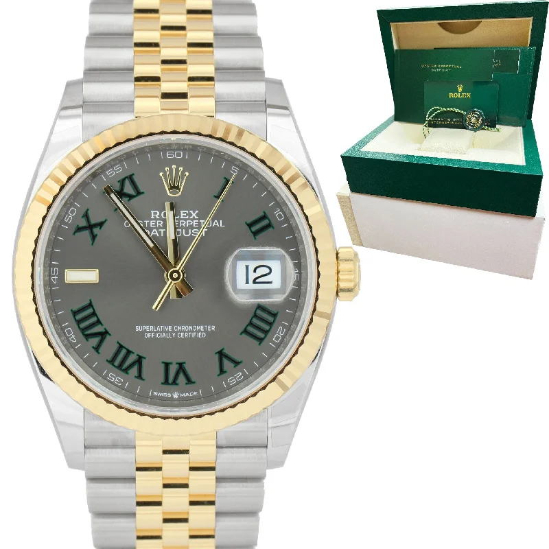 Beautiful necklaces and pendants with butterfly motifs for a whimsical style-MINT 2022 Rolex DateJust Two-Tone Stainless Wimbledon Roman 36mm Jubilee 126233