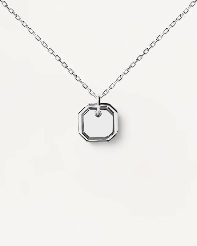 Trendy necklaces and pendants with geometric shapes for a modern aesthetic-Octet Silver Necklace