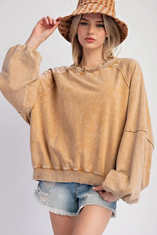 Best necklaces and pendants with minimalist pendants for a sleek, understated look-Saturday Sass Washed Caramel Pullover