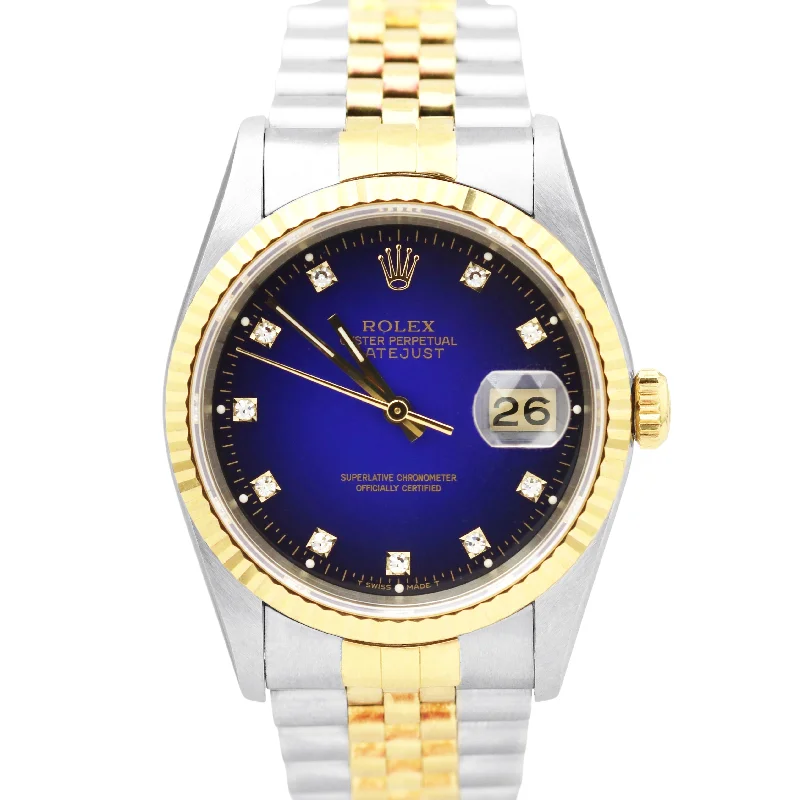 Best necklaces and pendants with statement designs for a fashionable accessory-TOP CONDITION Rolex DateJust FACTORY Blue Diamond Vignette 36mm NO HOLES 16233