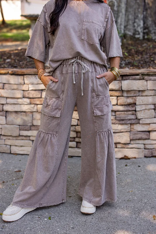 Best necklaces and pendants with sterling silver for an affordable yet stylish choice-Vintage Trends Washed Mocha Pants