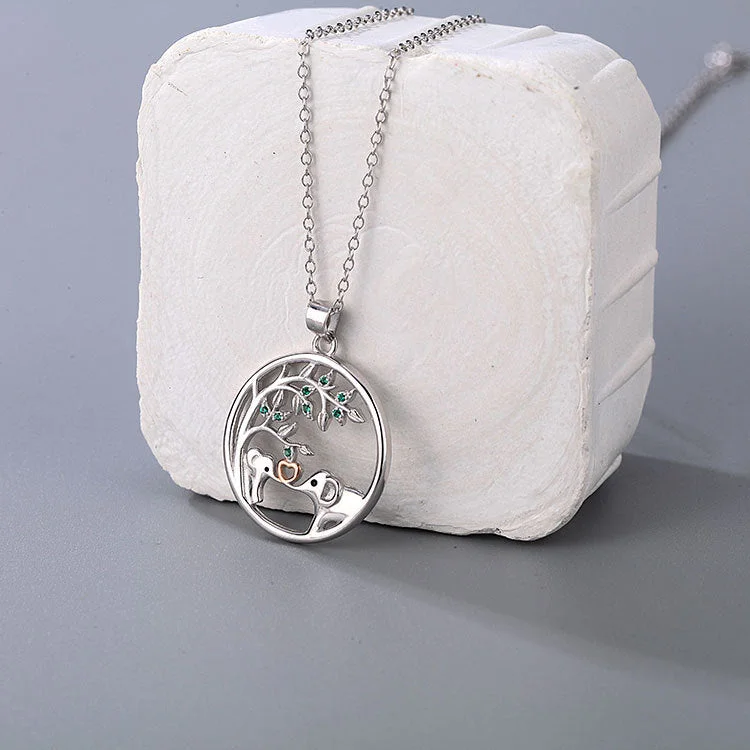 Best necklaces and pendants with layered designs for a chic, stacked look-Wholesale 925 Silver Elephant Love Necklace