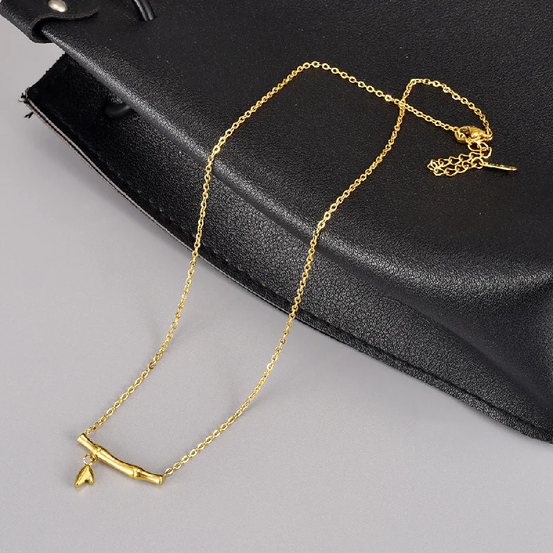 Trendy necklaces and pendants with statement pieces for a bold fashion statement-Wholesale Bamboo Titanium Steel Necklaces