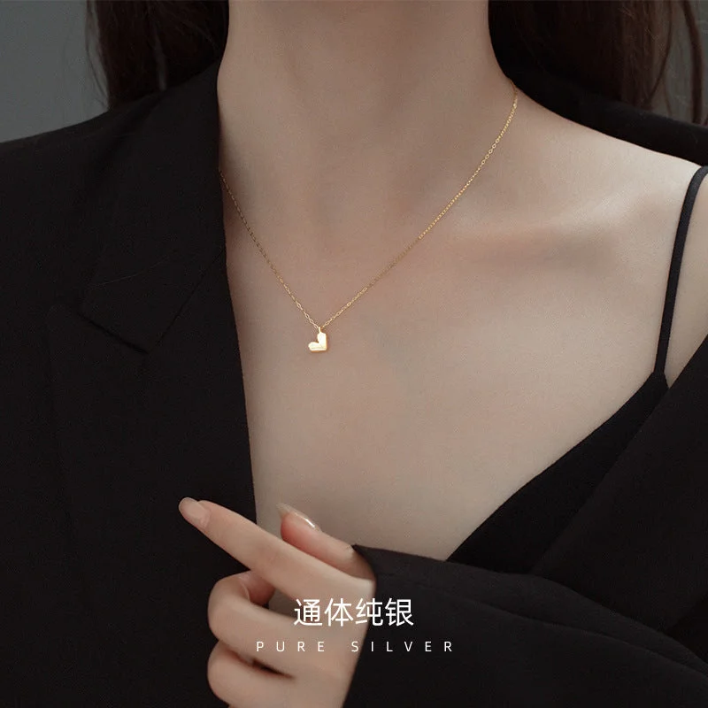 Necklaces and pendants with matching rings for a coordinated set of jewelry-Wholesale S925 Silver Love Pendant Necklace