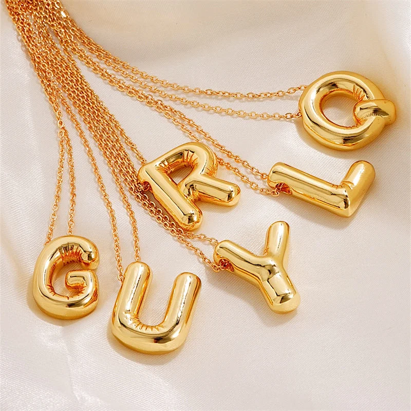 Unique necklaces and pendants with artistic shapes for a creative, one-of-a-kind design-Wholesale Stainless Steel English Letter Necklaces